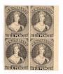NEW ZEALAND 1855 Full Face Queen Hausberg Proofs in blocks of four. Eight blocks. - 37907 -