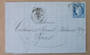 FRANCE 1874 Lettersheet from Beziers to Lyon. Franked with 25c Ceres, Deep Blue. Perf 14x13½. Type 3. Postmarked Beziers 18 Dec