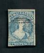 NEW ZEALAND 1855 Full Face Queen 2d Blue, worn plate. Watermark Large Star. Two clear margins. Frame lines touched on the others