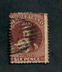 NEW ZEALAND 1862 Full Face Queen 6d Brown. Excellent postmark but spoiled by a blunt corner. - 39075 - Used