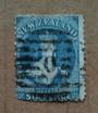 NEW ZEALAND 1862 Full Face Queen 6d Blue. Heavy cancel. Numeral 0. - 39110 - Used