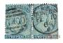 NEW ZEALAND 1862 Full Face Queen 2d Pale Blue. Plate 1. Worn. Pair. Side perfs cut into. But useful for replating. - 39423 - Use