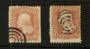 USA 1861 Washington Amended Design Definitive 3c Brown-Red and 3c Rose-Red. (The Brown-Red has the central cancel). - 39727 - U
