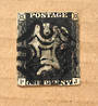 GREAT BRITAIN 1840 Victoria 1st Definitive 1d Black. Cut square but only one margin. Maltese cross postmark. - 39929 - Used