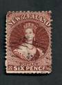 NEW ZEALAND 1862 Full Face Queen 6d Brown. Light cancel. Attractive copy. Dull top corner. - 39991 - FU