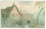 Coloured postcard of a Painting of House and Bridge. Although unidentified it is so delightful. - 40781 - Postcard
