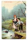 Art card. Feeding the Ducks. - 43765 - Postcard