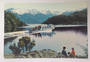 Modern Coloured Postcard by Gladys Goodall of launch on Lake Manapouri. - 444139 - Postcard