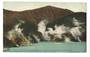 Coloured postcard of Steaming Cliffs Rotomahana showing the beautiful Opal Lake where the Pik and White Terraces were situated.