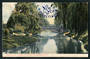 Coloured postcard of River Avon Armagh Street Bridge Christchurch. New Years Greetings. - 48453 - Postcard