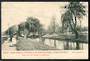 Coloured postcard by Muir and Moodie of Park Bridge entrance to Hagley Park. - 48549 - Postcard