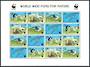 TRISTAN DA CUNHA 1999 Endangered Species. Wandering Albatross. Sheetlet of 16 with the listed but unpriced flaw Panda emblem pri