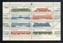 RUSSIA 1985 Railway Locomotives and Rolling Stock. Sheetlet of 8. - 50107 - UHM