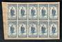 NEW ZEALAND 1950 Canterbury Centennial 3d. Block of 10 on piece. Light cds. - 50218 - FU