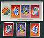 AITUTAKI 1983 World Communications Year. Set of 3 and miniature sheet. - 50405 - UHM
