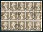 GREAT BRITAIN 1967 Machin 41p Brown. Block of 15 expertly soaked off the mail. Nice postmarks. - 50436 - VFU