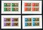 HUNGARY 1961 International Stamp Exhibition Budapest. Set of 4 in sheetlets of 4. Second series with gold background. - 50817 -