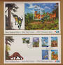 NEW ZEALAND 1993 Dinosaurs. Set of 6 and miniature sheet on first day cover. - 521124 - FDC