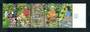 PITCAIRN ISLANDS 2003 Art of Pitcairn. Third series. Painted Leaves. Strip of 4 and label. - 52159 - UHM
