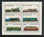 BULGARIA 1988 Centenary of the State Railways. Sheetlet of 6. - 52399 - UHM