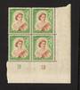 NEW ZEALAND 1953 Elizabeth 2nd Definitive 9d Brown and Green. Plate 1B 1B. Block of 4. - 55676 - UHM