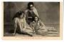 Postcard of the Raweis. USA advertising card a trio of Maoris presenting