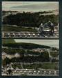CANADA Two joining postcards of the Bay of Islands looking towards the entrance. Railway line and workers and jigger in the fore