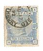 GREAT BRITAIN 1883 10/- Pale Ultramarine. Well centred. Postmark REGISTERED TILBURY cds. Good perfs. Letters CAAC. - 70318 - FU