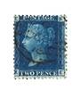 GREAT BRITAIN 1858 2d Deep Blue.Thin Lines.Plate 15. Letters EKKE. Centred north west. - 70425 - FU