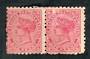 NEW ZEALAND 1893 Second Sideface 1d Red. Pair (one with the chisel flaw) and adverts from the 1st setting. Hinged mint but good