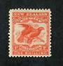 NEW ZEALAND 1898 Pictorial 1/- Redrawn Kaka Orange-Red. Ultra LHM. Centred slightly south east. Perf 14 x 13. - 70695 - LHM