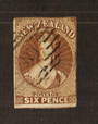 NEW ZEALAND 1855 Full Face Queen 6d Pale Brown. Imperf. No watermark.Three margins, touching on the fourth. CP A5a. SG 14. - 707