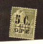GUADELOUPE 1891 5c on 1f Olive on green. Overprint on the French Colonies Genearl Issues type J. - 71157 - Mint