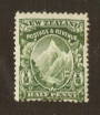 NEW ZEALAND 1898 Pictorial ½d Mt Cook Deep Yellow-Green on Thin Hard Cowan Paper. Watermark 43. - 71278 - LHM