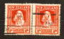 NEW ZEALAND 1930 Help Promote Health. Commercially used pair with slogan cancel. Excellent perfs. Off centre but a cery nice ite