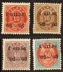 ICELAND 1902 A range of the middle values of the black overprints. 1 gildi on the 10a 16a 40a and 50a. - 71439 - Mint