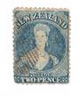 NEW ZEALAND 1862 Full Face Queen 2d Dull Deep Blue. Perf 13. No Watermark. Richardson print. Tiny thin barely noticeable. In oth