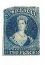 NEW ZEALAND 1862 Full Face Queen 2d Deep Blue. Poor copy. - 71688 - Used