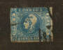 BUENOS AIRES 1859 2 Pesos Blue Imperforate. Three margin copy. Reimpression sin valor with fake cancel. - 71928 - Used