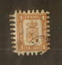 FINLAND 1866 Definitive 1 m Brown. Serpentine Roulettes 2.25 mm long (Roulette 7.1/4). The lower right corner is the only fault.