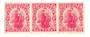 NEW ZEALAND 1909 1d Dominion Coils. Unlisted. Strip of 3. - 74027 - Mint