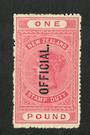 NEW ZEALAND 1882 Victoria 1st Long Type Fiscal Official £1 Pink. - 74034 - Mint