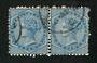 NEW ZEALAND 1874 Victoria 1st First Sideface 6d Blue. Joined pair. Very nice item. - 74062 - FU