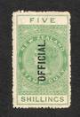 NEW ZEALAND 1882 Victoria 1st Long Type Postal Fiscal Official 5/- Green. - 74065 - UHM