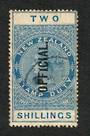 NEW ZEALAND 1882 Victoria 1st Long Type Postal Fiscal Official 2/- Blue. Offycial Flaw. - 74069 - VFU
