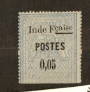 FRENCH INDIAN SETTLEMENTS 1903 Fiscal stamp bisected horizontally and the upper half surcharged