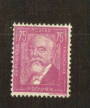 FRANCE 1933 Definitive Doumer 75c Mauve. Hinge remains. - 74510 - Mint