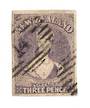 NEW ZEALAND 1855 Full Face Queen 3d Brown-Lilac. Imperf. Watermark Large Star. Four very large margins. Postmark light but cover