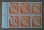 NEW ZEALAND 1954 Elizabeth 2nd 1d Orange Booklet Pane with Inverted Watermark - 74621 - UHM