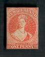 NEW ZEALAND 1855 Imperf Full Face Queen 1d Orange. Identified by vendor as CP 11d (2) (cv$2000.00). Four margins but cut very cl